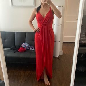 Long red dress